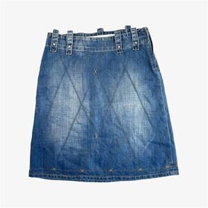Midi y2k blue denim skirt funky